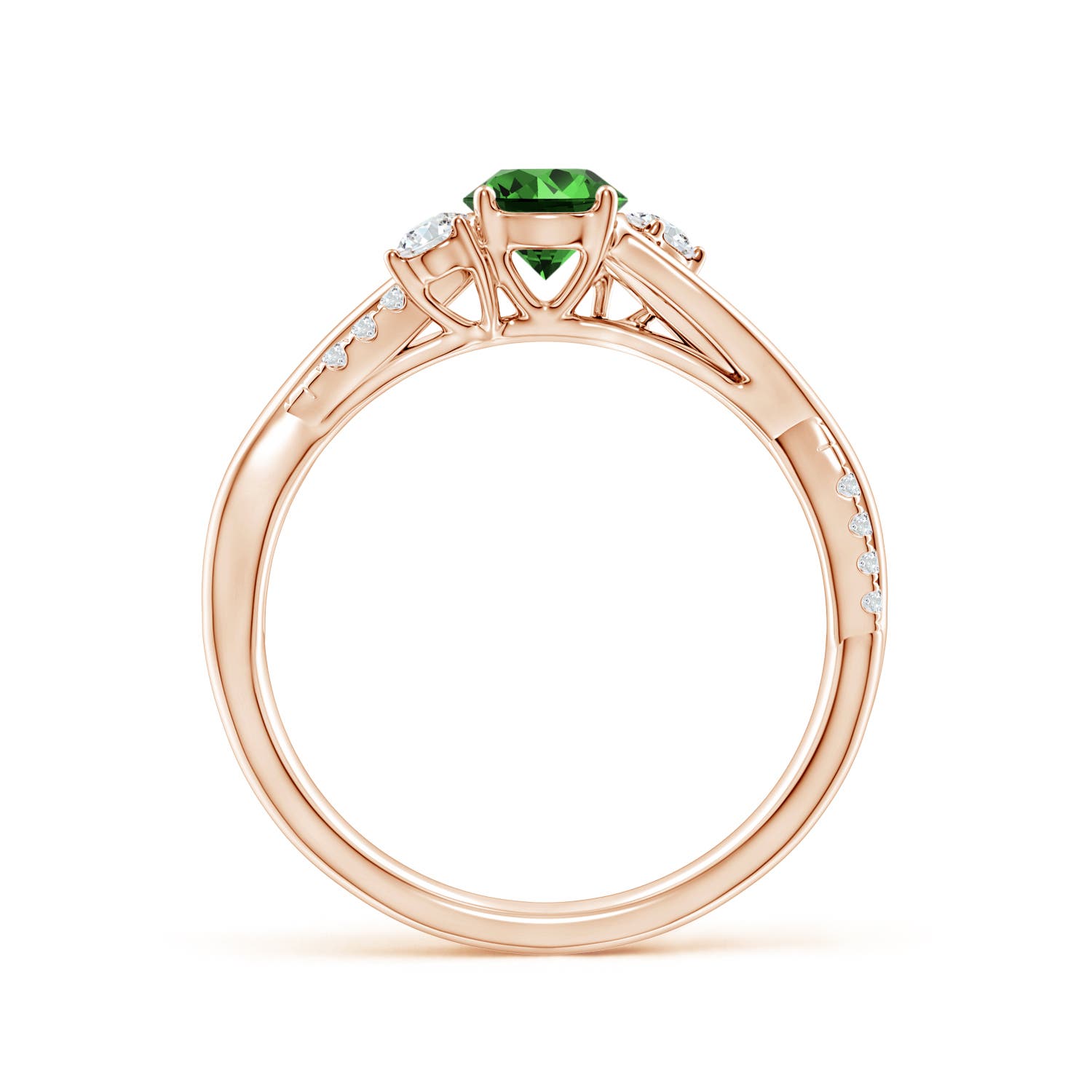 Premium - Lab-Grown Emerald / 0.66 CT / 14 KT Rose Gold