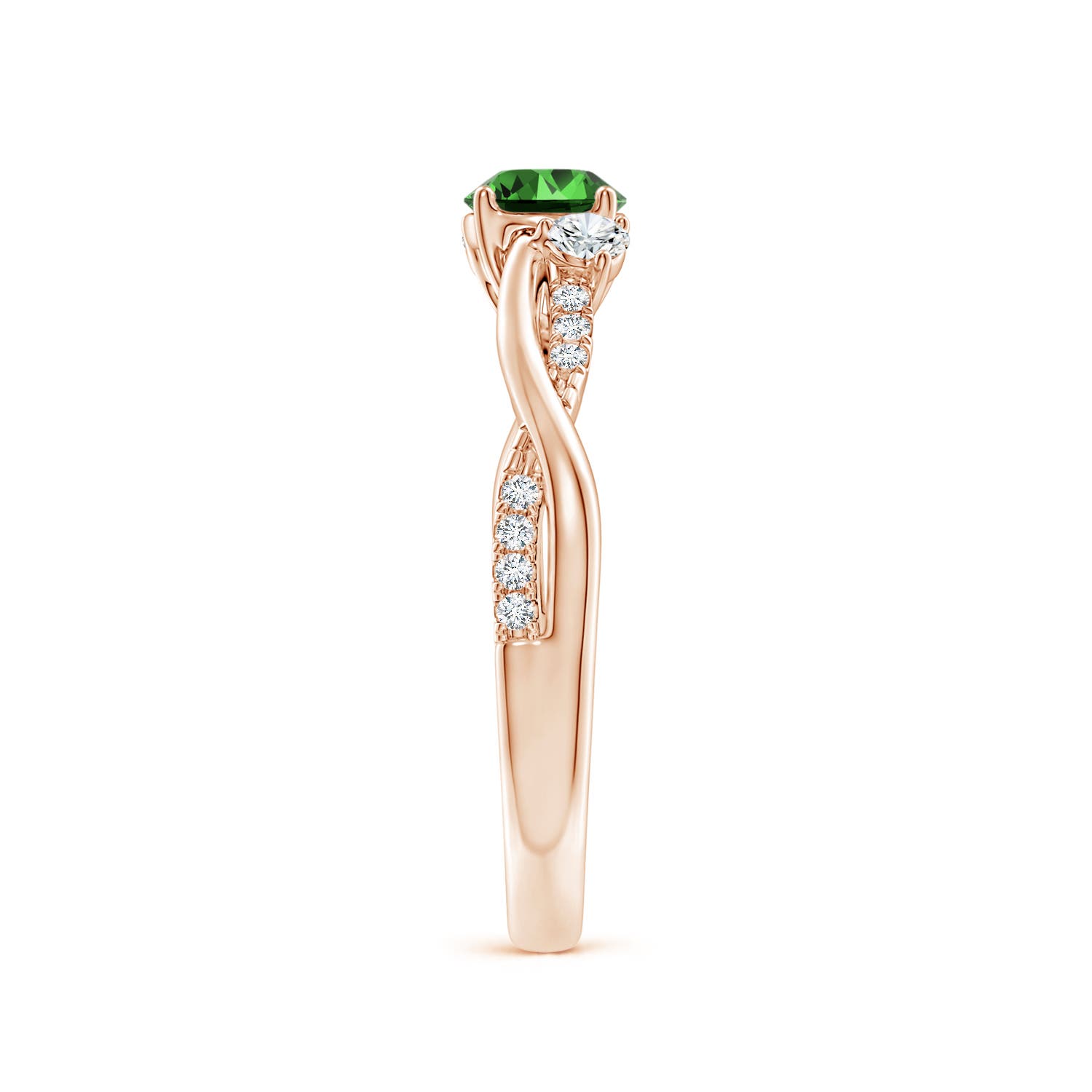 Premium - Lab-Grown Emerald / 0.66 CT / 14 KT Rose Gold