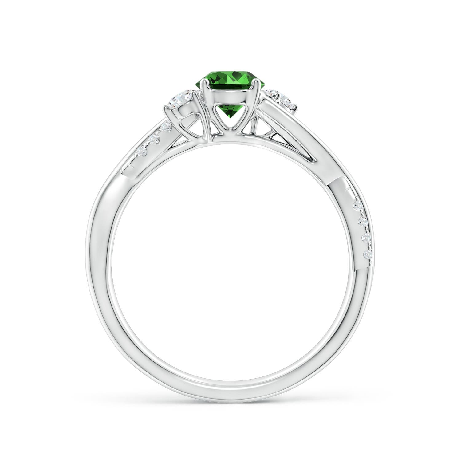 Premium - Lab-Grown Emerald / 0.66 CT / 14 KT White Gold