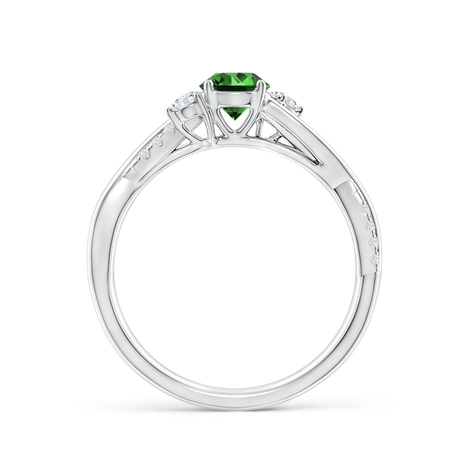5mm Labgrown Lab-Grown Nature Inspired Emerald & Diamond Twisted Vine Ring in White Gold side 199
