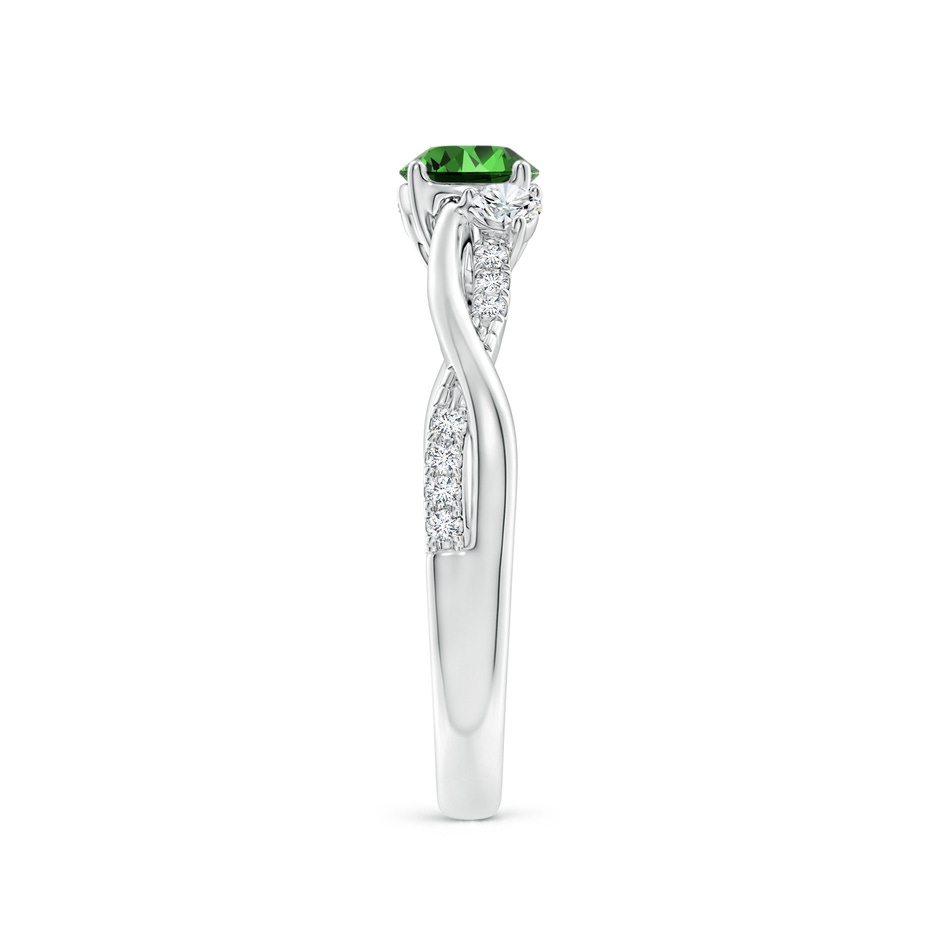 5mm Labgrown Lab-Grown Nature Inspired Emerald & Diamond Twisted Vine Ring in White Gold side 299