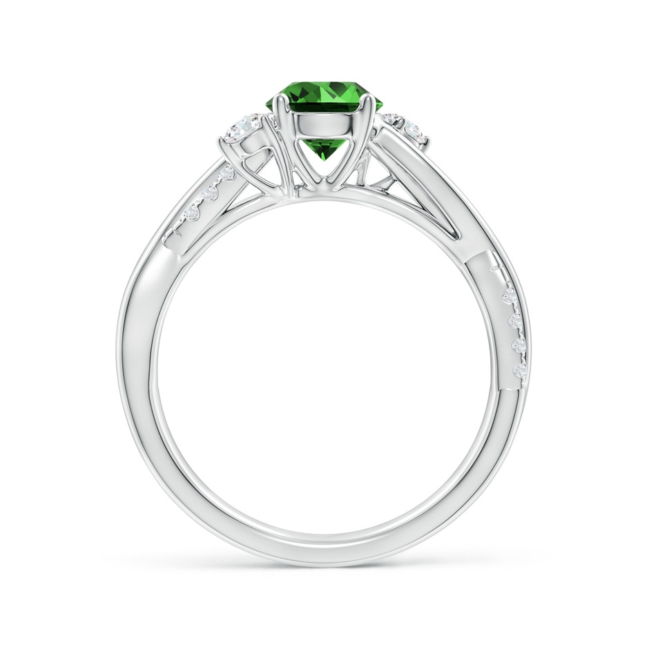 6mm Labgrown Lab-Grown Nature Inspired Emerald & Diamond Twisted Vine Ring in P950 Platinum side 199