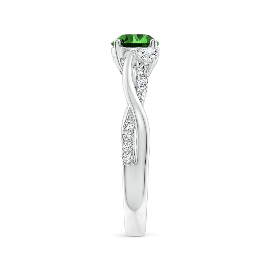 6mm Labgrown Lab-Grown Nature Inspired Emerald & Diamond Twisted Vine Ring in P950 Platinum side 299