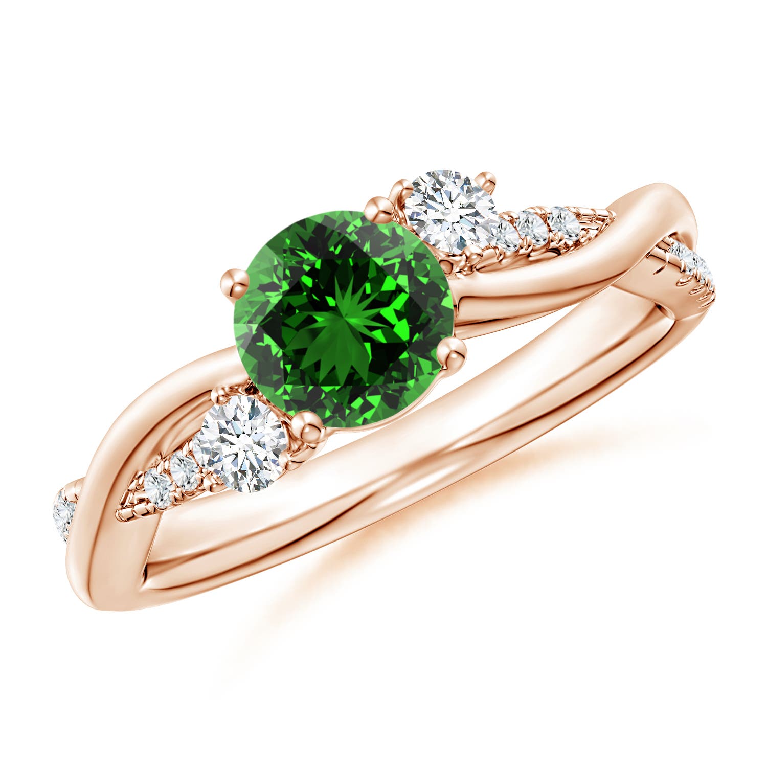 Premium - Lab-Grown Emerald / 0.99 CT / 14 KT Rose Gold