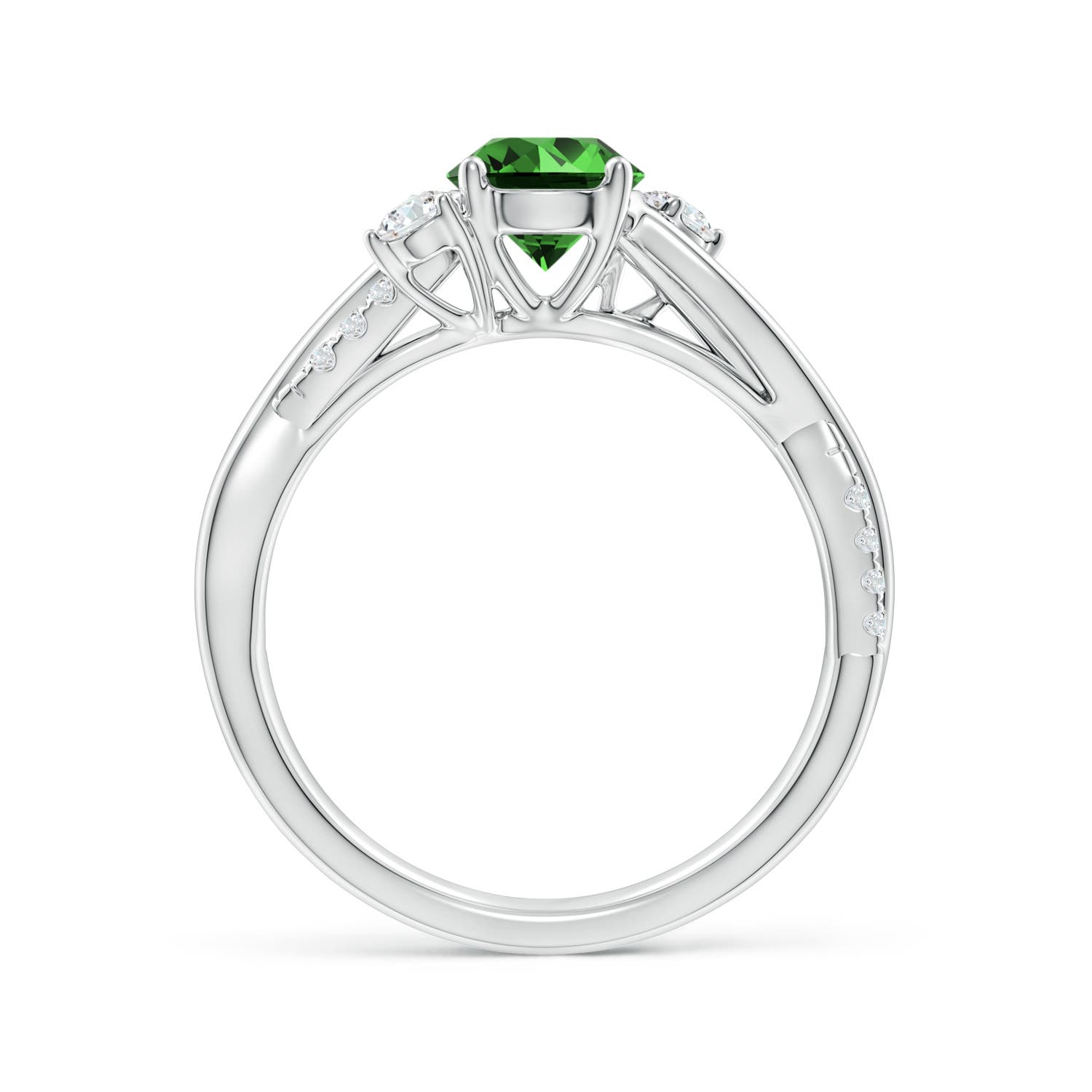 Premium - Lab-Grown Emerald / 0.99 CT / 14 KT White Gold