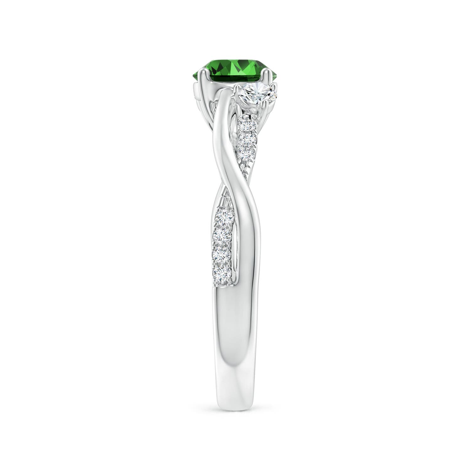 Premium - Lab-Grown Emerald / 0.99 CT / 14 KT White Gold