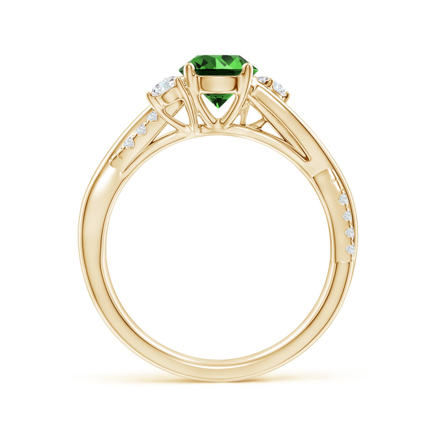 Premium - Lab-Grown Emerald / 0.99 CT / 14 KT Yellow Gold