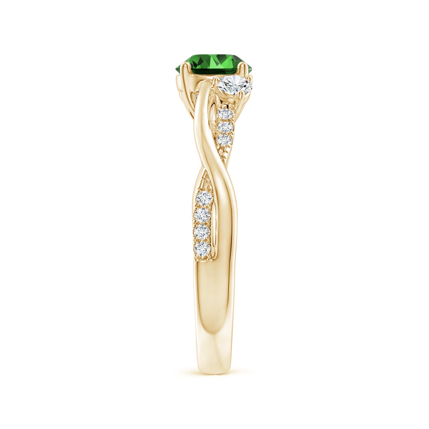 Premium - Lab-Grown Emerald / 0.99 CT / 14 KT Yellow Gold