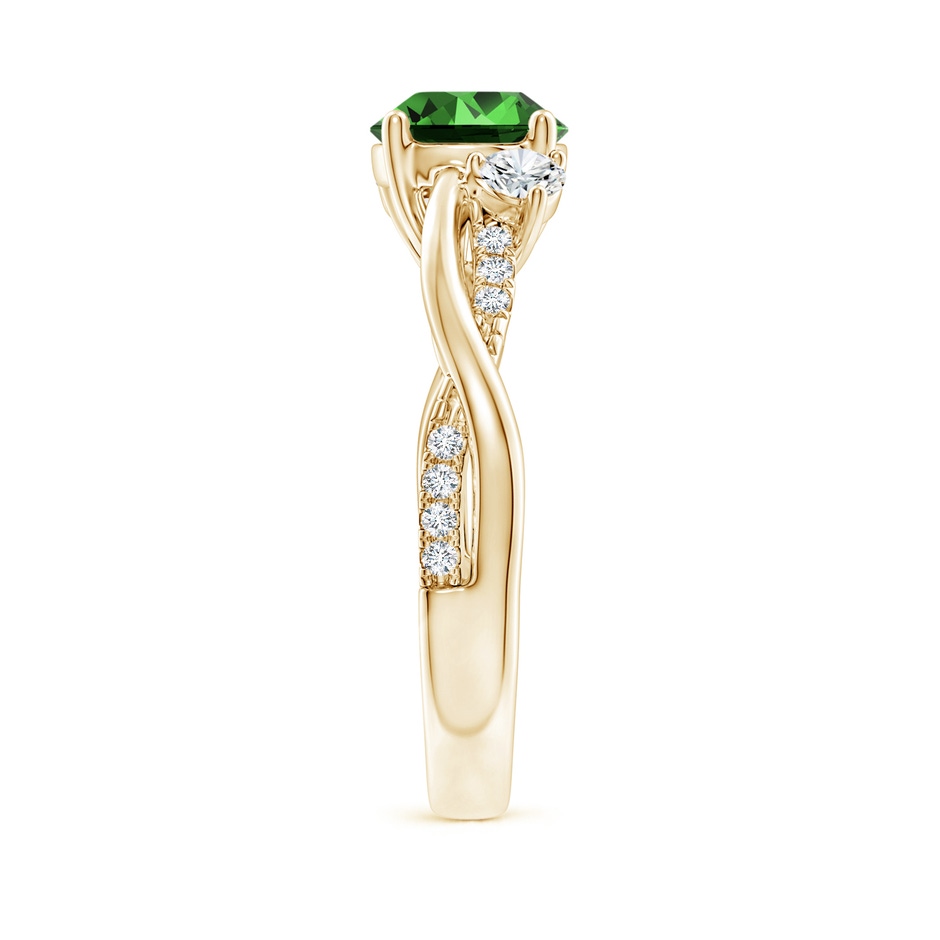 7mm Labgrown Lab-Grown Nature Inspired Emerald & Diamond Twisted Vine Ring in Yellow Gold side 299