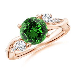 Round Lab-Grown Lab Grown Emerald