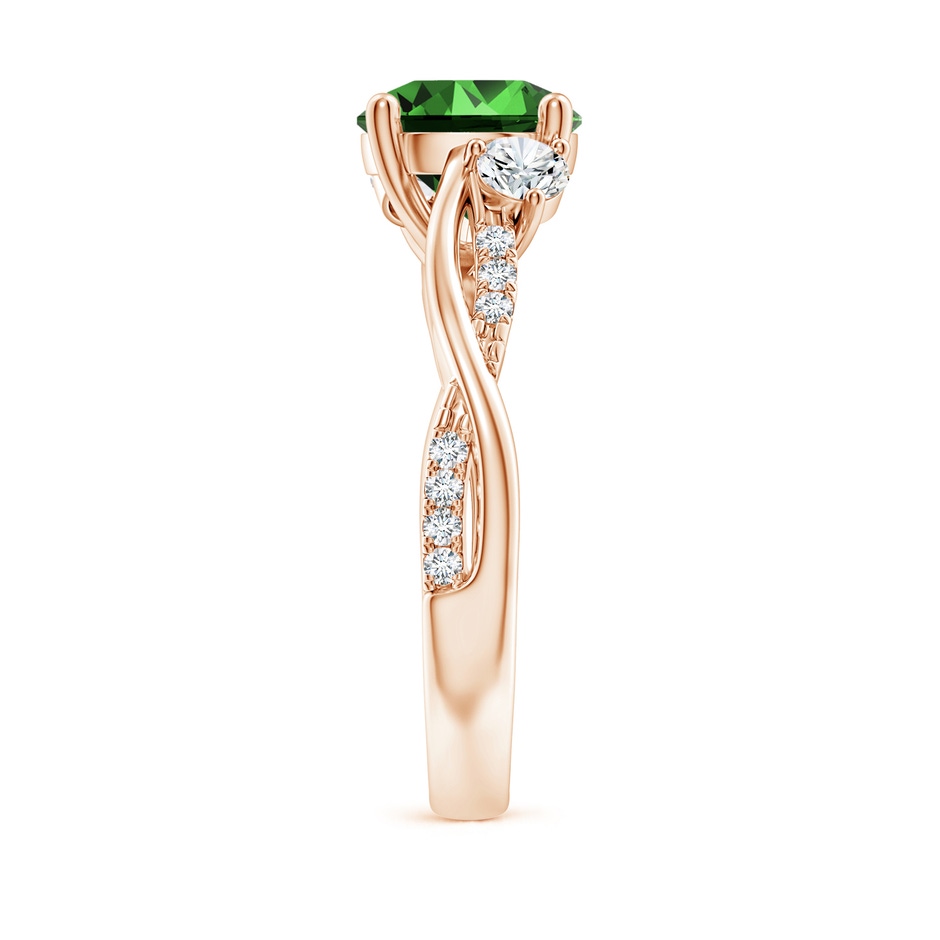 8mm Labgrown Lab-Grown Nature Inspired Emerald & Diamond Twisted Vine Ring in Rose Gold side 299