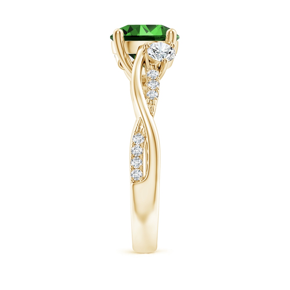 8mm Labgrown Lab-Grown Nature Inspired Emerald & Diamond Twisted Vine Ring in Yellow Gold side 299