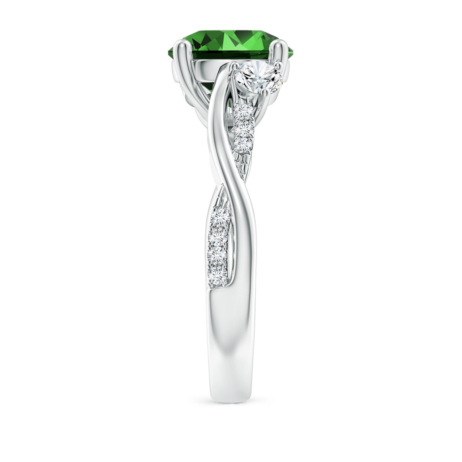 9mm Labgrown Lab-Grown Nature Inspired Emerald & Diamond Twisted Vine Ring in P950 Platinum side 299