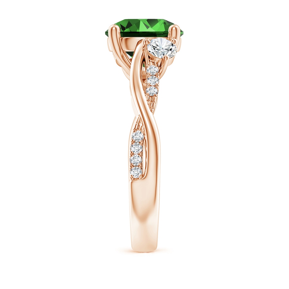 9mm Labgrown Lab-Grown Nature Inspired Emerald & Diamond Twisted Vine Ring in Rose Gold side 299