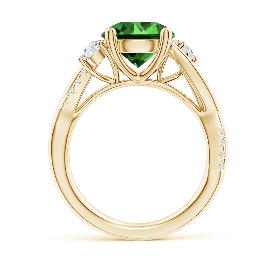 9mm Labgrown Lab-Grown Nature Inspired Emerald & Diamond Twisted Vine Ring in Yellow Gold side 199