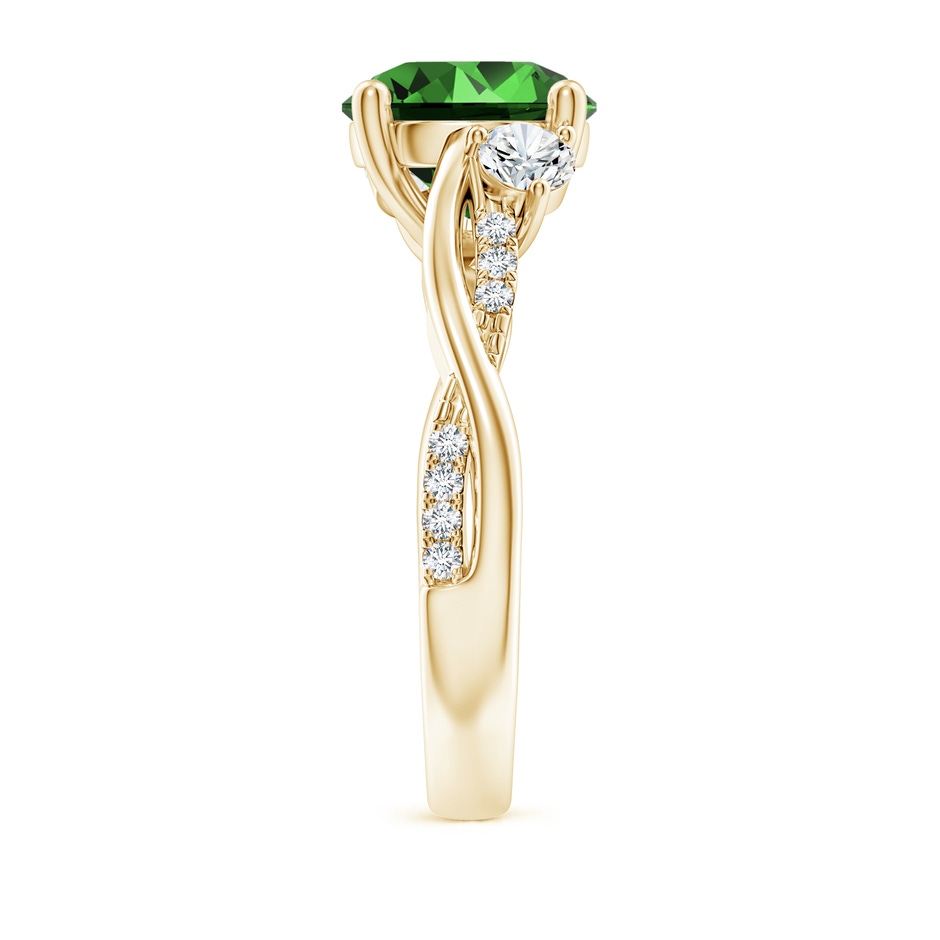 9mm Labgrown Lab-Grown Nature Inspired Emerald & Diamond Twisted Vine Ring in Yellow Gold side 299