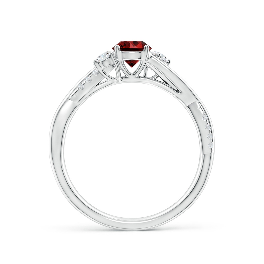 5mm Labgrown Lab-Grown Nature Inspired Ruby & Diamond Twisted Vine Ring in P950 Platinum - side 199