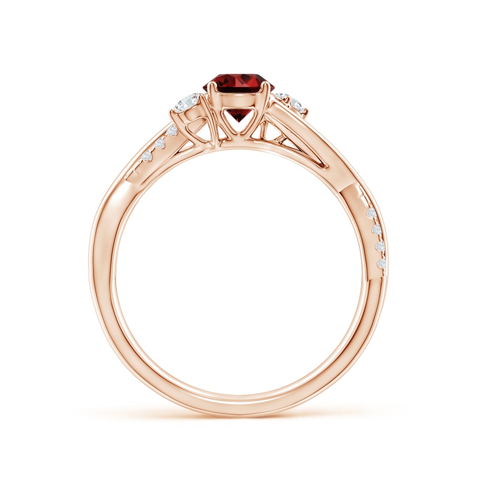 5mm Labgrown Lab-Grown Nature Inspired Ruby & Diamond Twisted Vine Ring in Rose Gold side 199