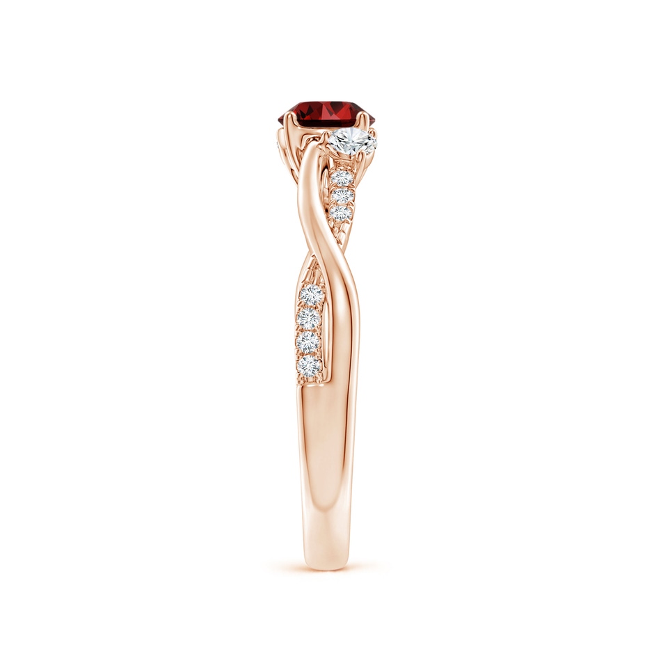 5mm Labgrown Lab-Grown Nature Inspired Ruby & Diamond Twisted Vine Ring in Rose Gold side 299