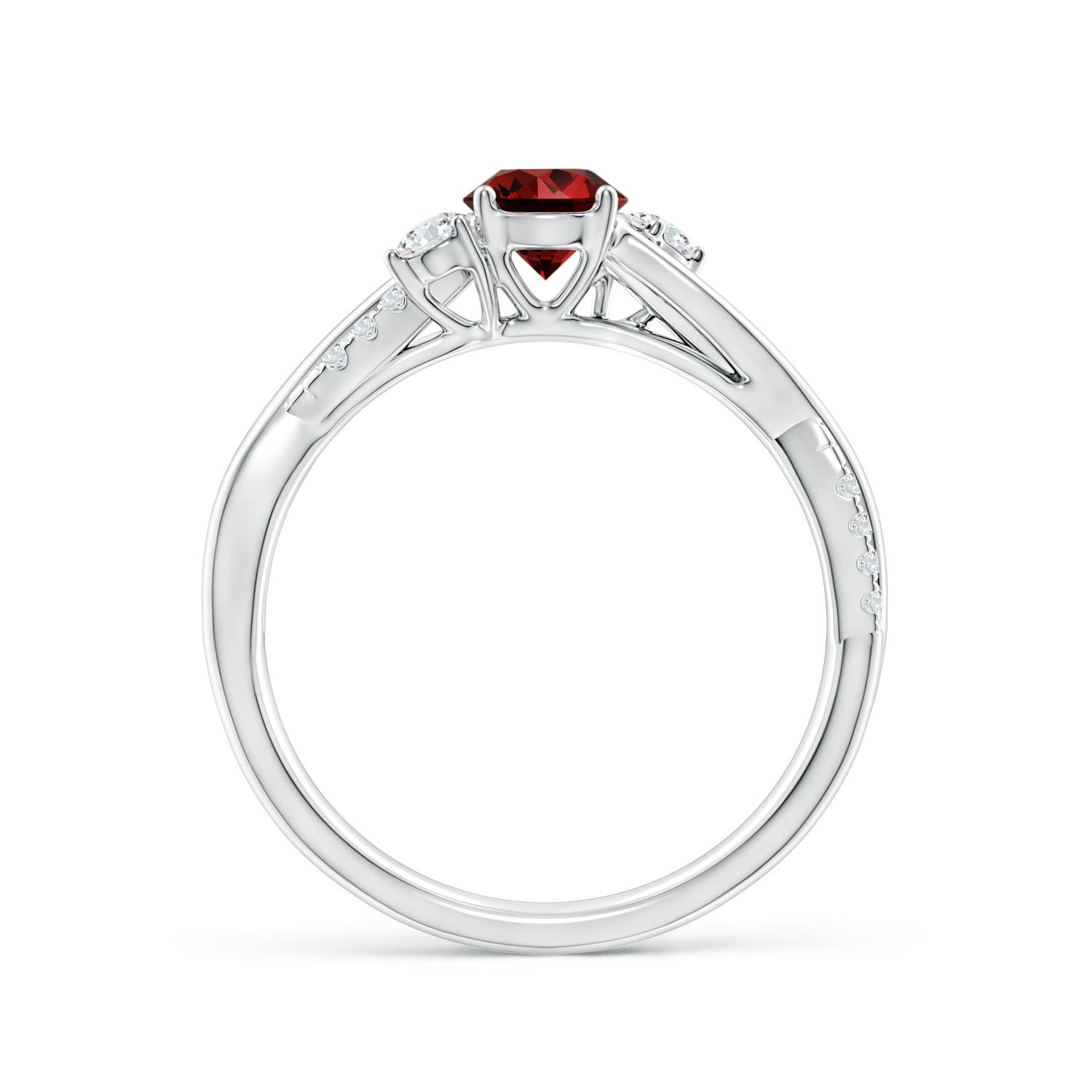 Premium - Lab-Grown Ruby / 0.81 CT / 14 KT White Gold