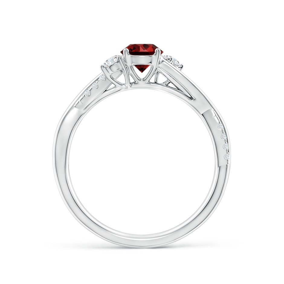 5mm Labgrown Lab-Grown Nature Inspired Ruby & Diamond Twisted Vine Ring in White Gold side 199