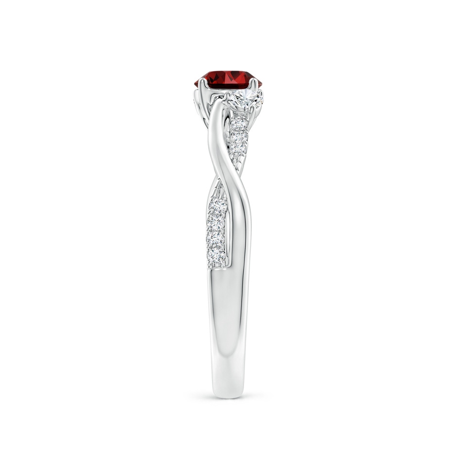 5mm Labgrown Lab-Grown Nature Inspired Ruby & Diamond Twisted Vine Ring in White Gold side 299