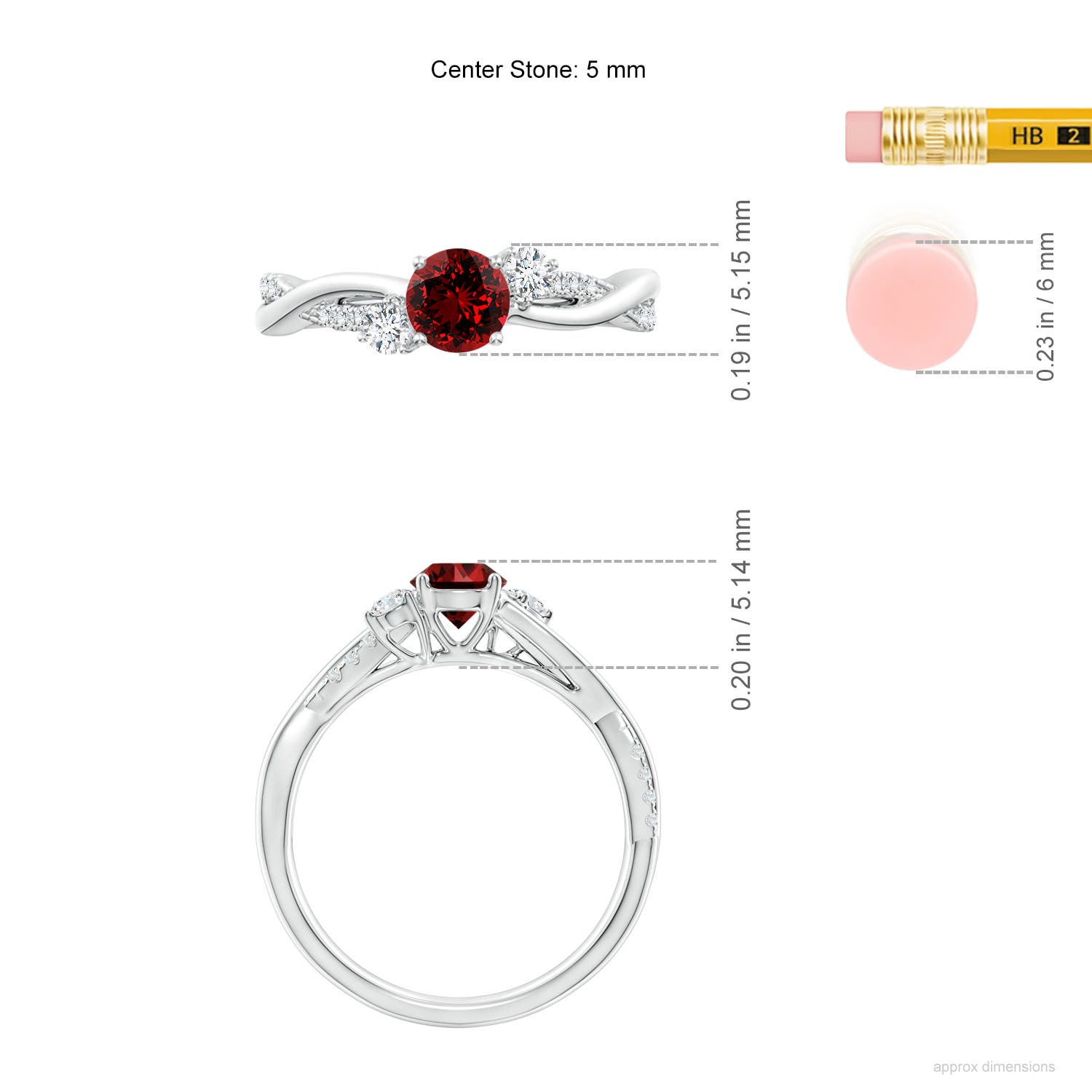 Premium - Lab-Grown Ruby / 0.81 CT / 14 KT White Gold