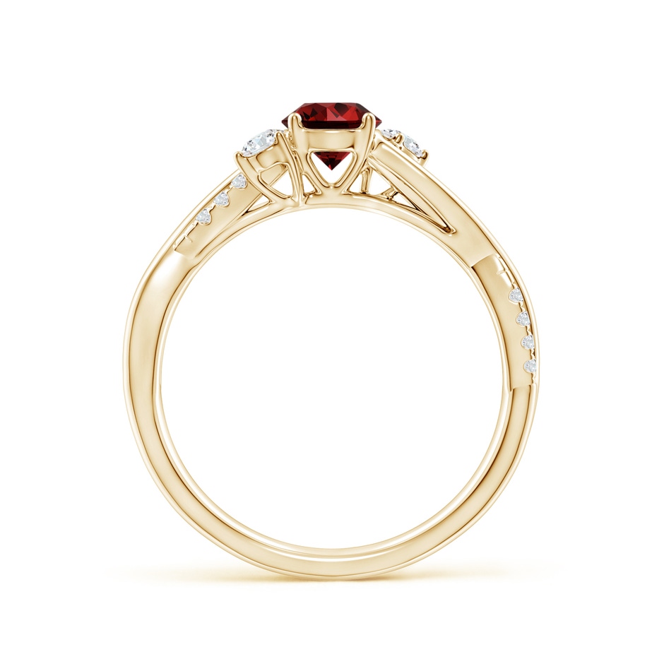 5mm Labgrown Lab-Grown Nature Inspired Ruby & Diamond Twisted Vine Ring in Yellow Gold side 199