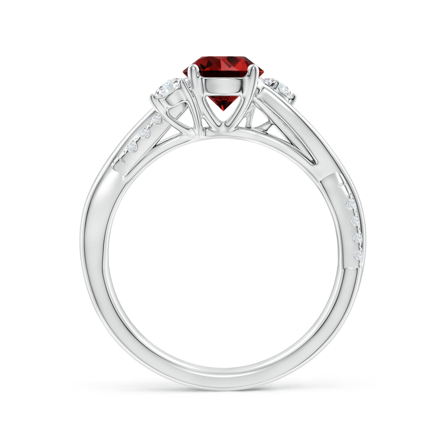 Premium - Lab-Grown Ruby / 1.24 CT / 14 KT White Gold