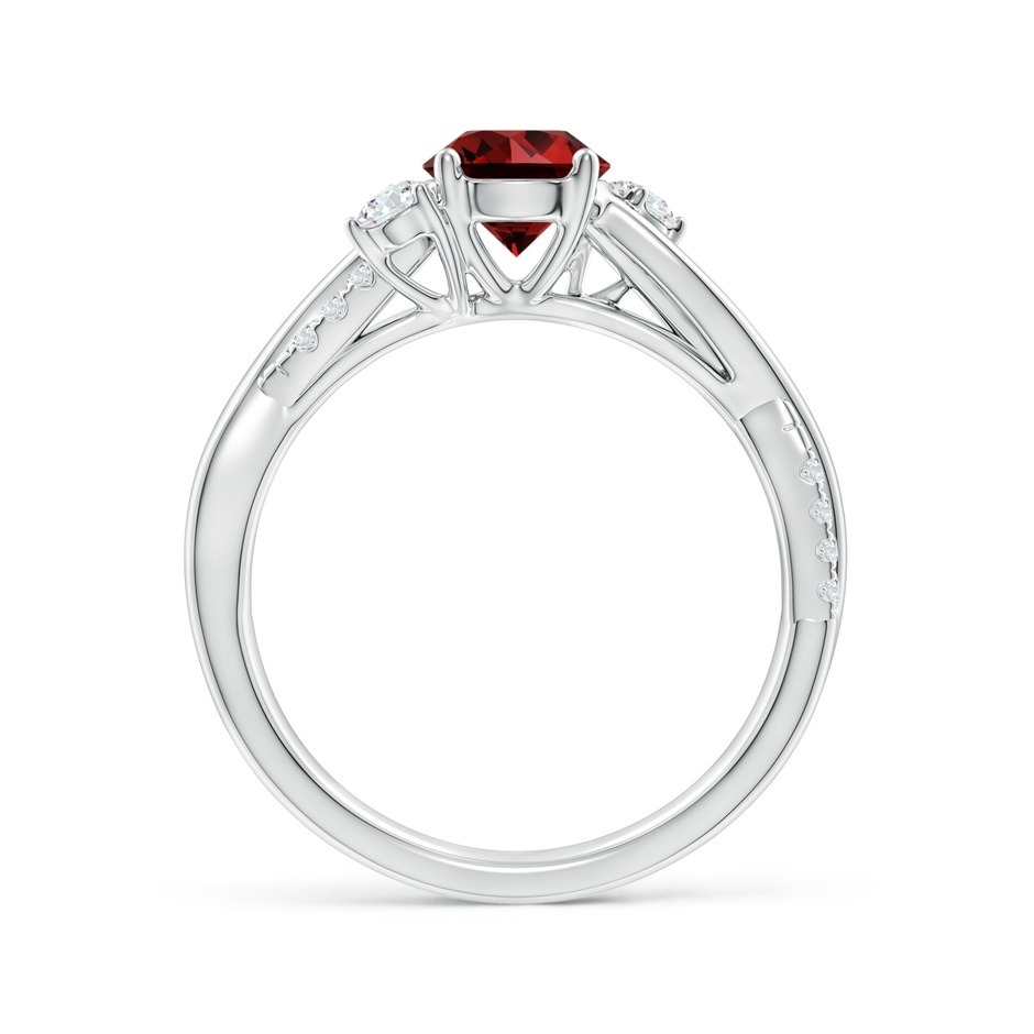 6mm Labgrown Lab-Grown Nature Inspired Ruby & Diamond Twisted Vine Ring in White Gold side 199