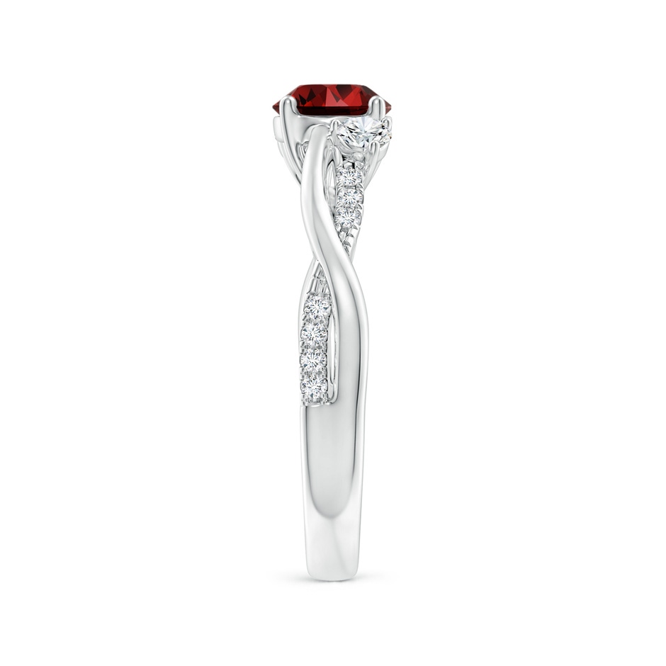 6mm Labgrown Lab-Grown Nature Inspired Ruby & Diamond Twisted Vine Ring in White Gold side 299