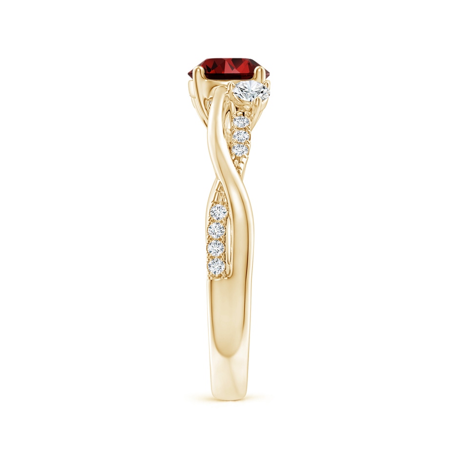 6mm Labgrown Lab-Grown Nature Inspired Ruby & Diamond Twisted Vine Ring in Yellow Gold side 299