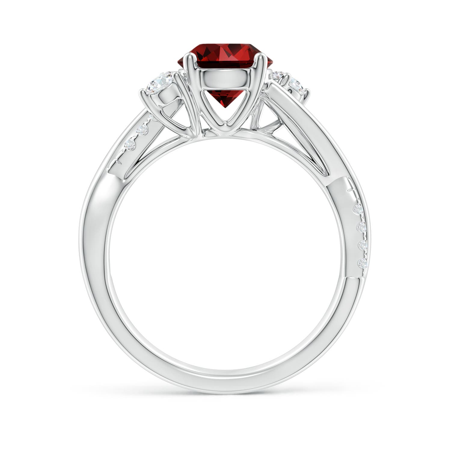 Premium - Lab-Grown Ruby / 1.72 CT / 14 KT White Gold