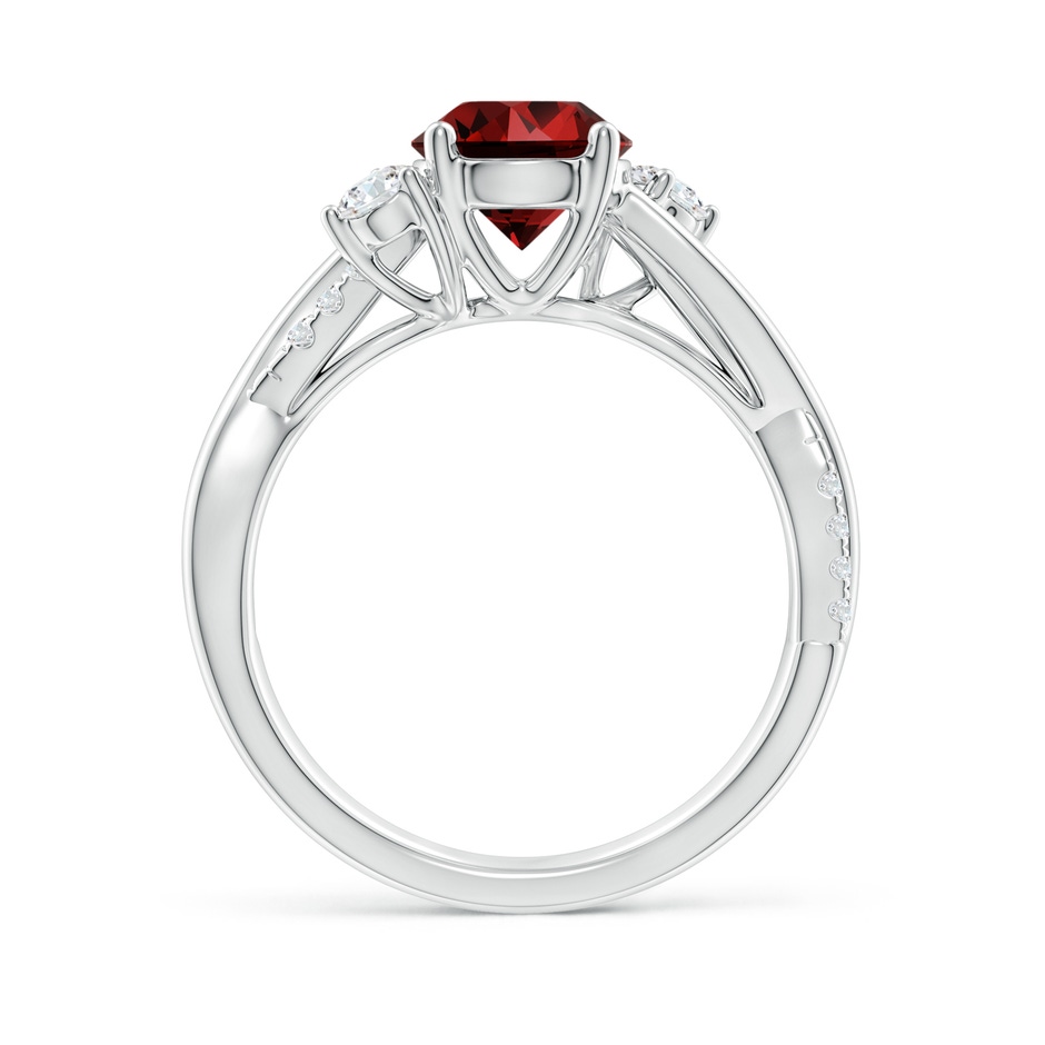 7mm Labgrown Lab-Grown Nature Inspired Ruby & Diamond Twisted Vine Ring in White Gold side 199