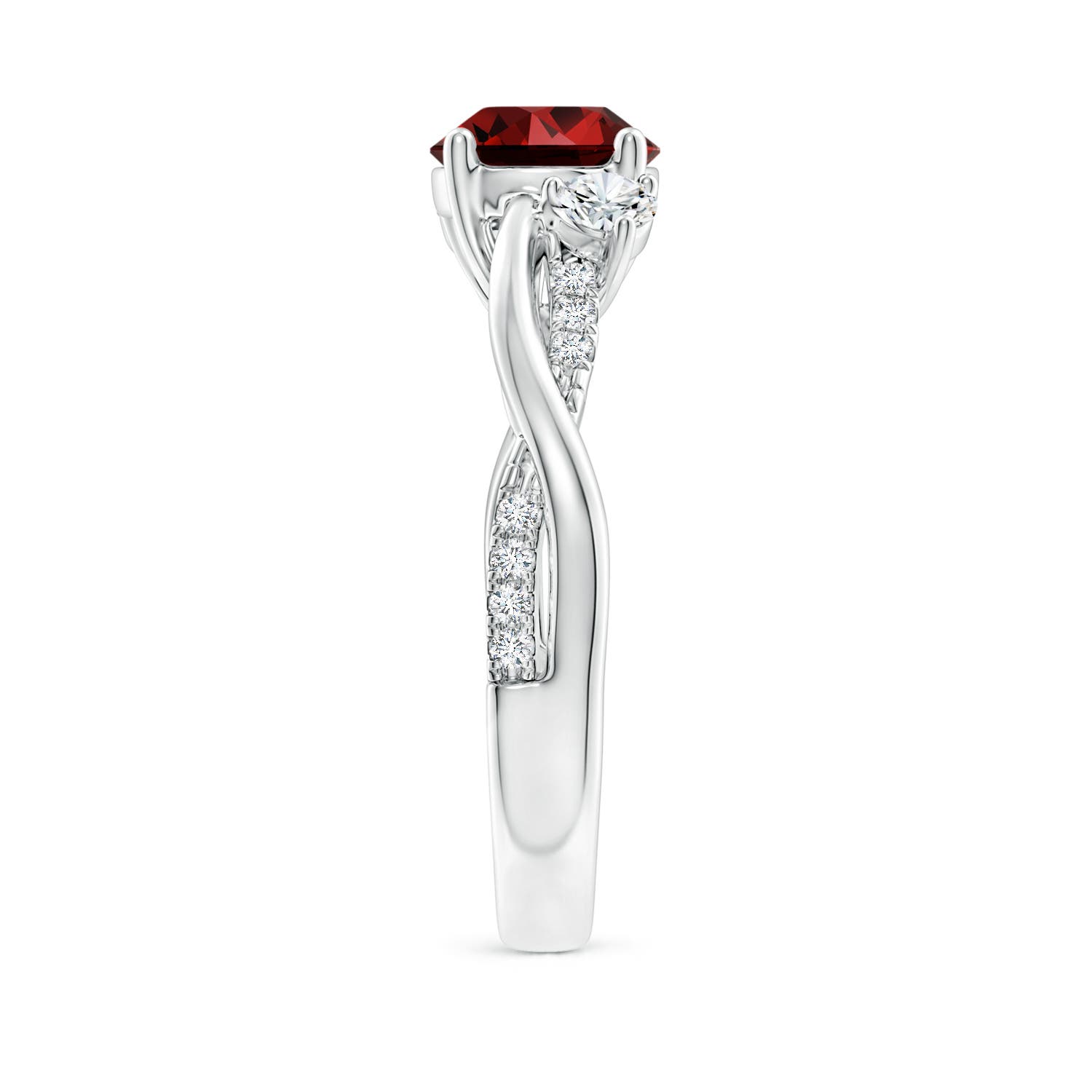 Premium - Lab-Grown Ruby / 1.72 CT / 14 KT White Gold