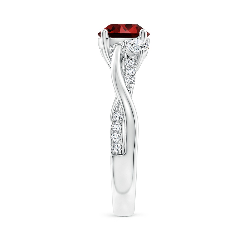 7mm Labgrown Lab-Grown Nature Inspired Ruby & Diamond Twisted Vine Ring in White Gold side 299