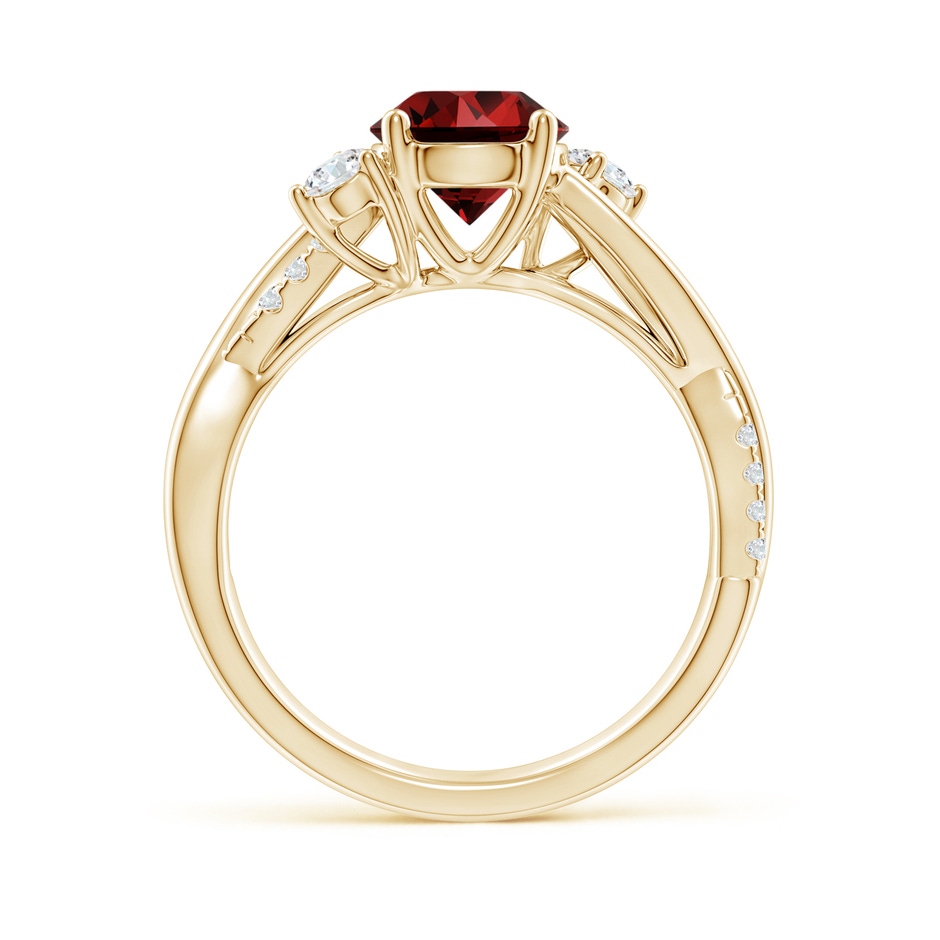 7mm Labgrown Lab-Grown Nature Inspired Ruby & Diamond Twisted Vine Ring in Yellow Gold Side 199