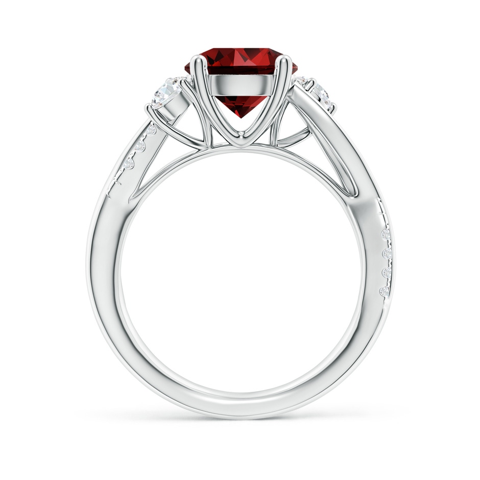 8mm Labgrown Lab-Grown Nature Inspired Ruby & Diamond Twisted Vine Ring in P950 Platinum side 199