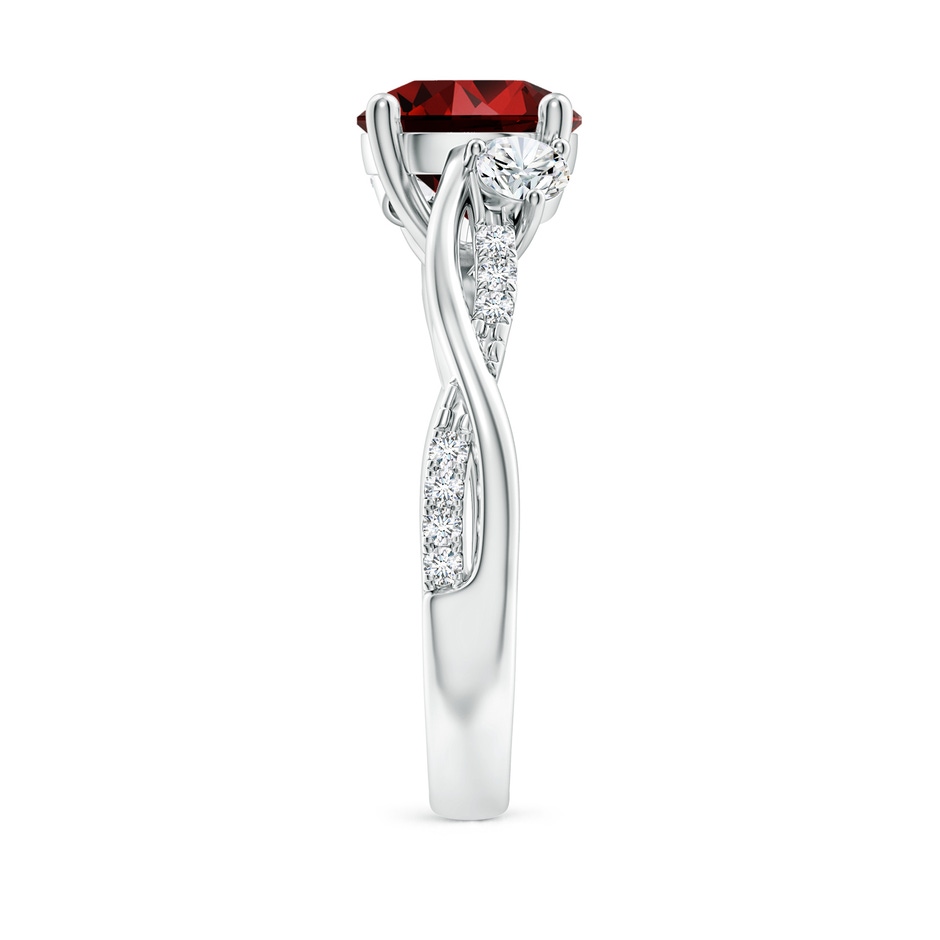 8mm Labgrown Lab-Grown Nature Inspired Ruby & Diamond Twisted Vine Ring in P950 Platinum side 299