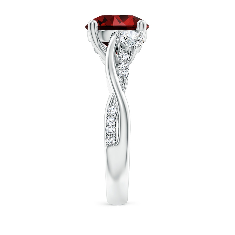 9mm Labgrown Lab-Grown Nature Inspired Ruby & Diamond Twisted Vine Ring in P950 Platinum side 299