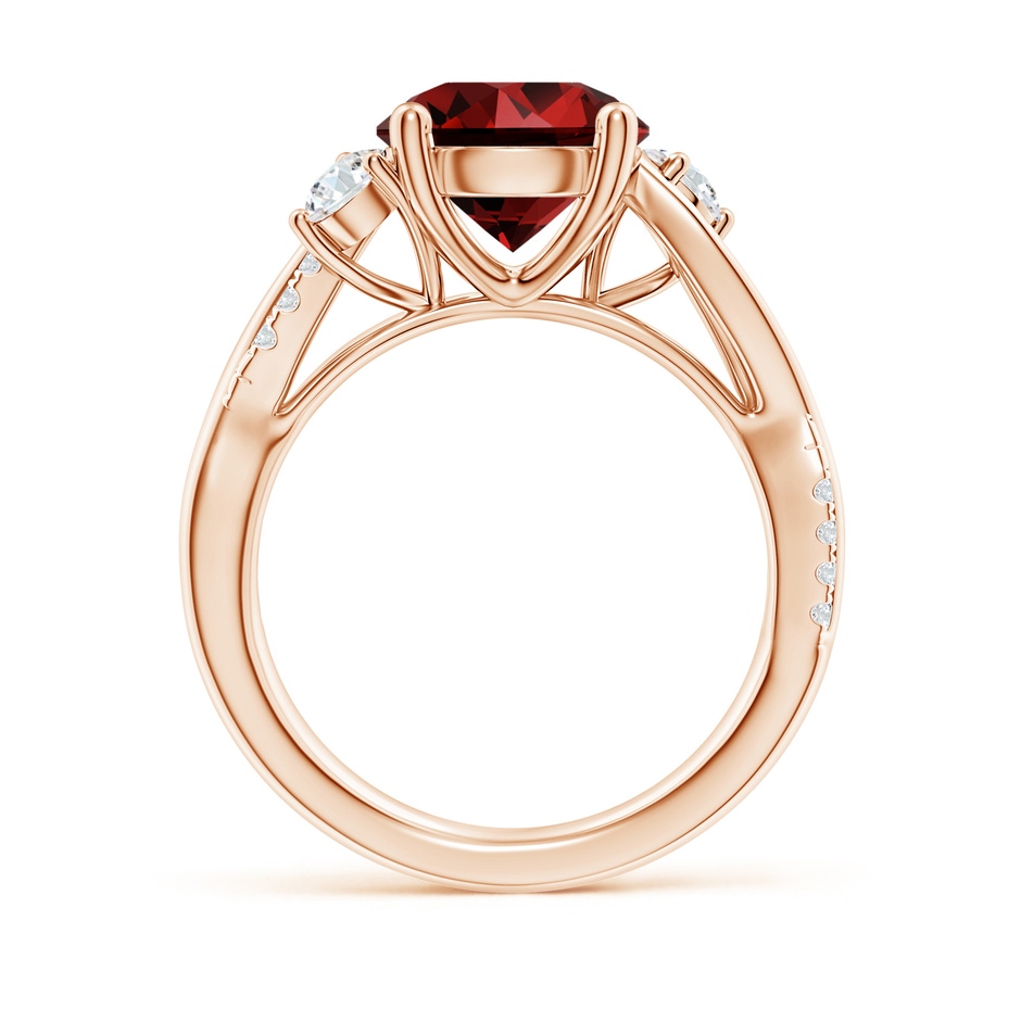 9mm Labgrown Lab-Grown Nature Inspired Ruby & Diamond Twisted Vine Ring in Rose Gold side 199