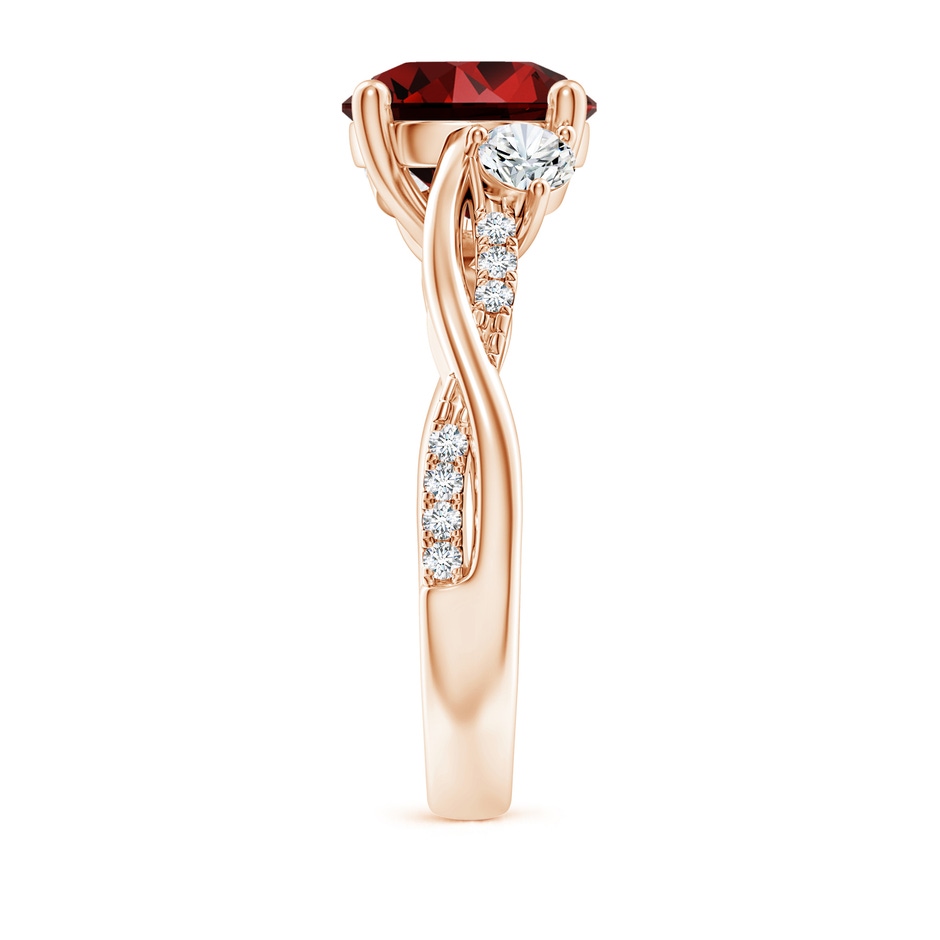 9mm Labgrown Lab-Grown Nature Inspired Ruby & Diamond Twisted Vine Ring in Rose Gold side 299