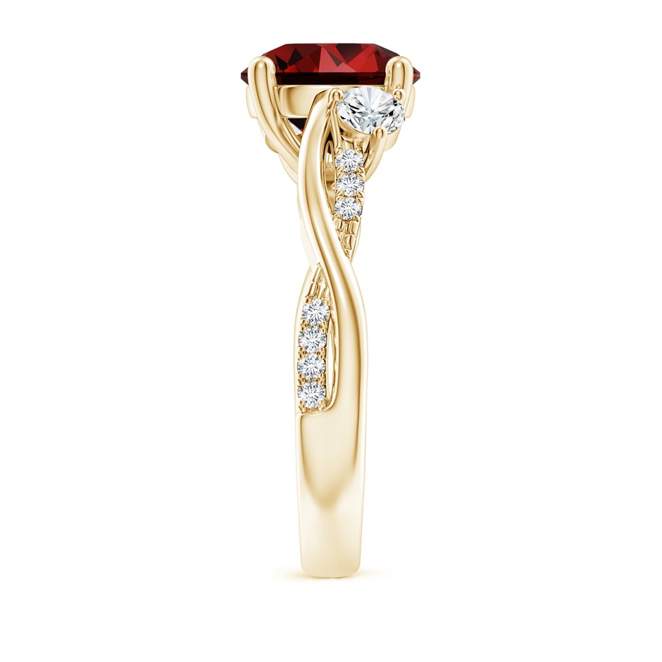 9mm Labgrown Lab-Grown Nature Inspired Ruby & Diamond Twisted Vine Ring in Yellow Gold side 299