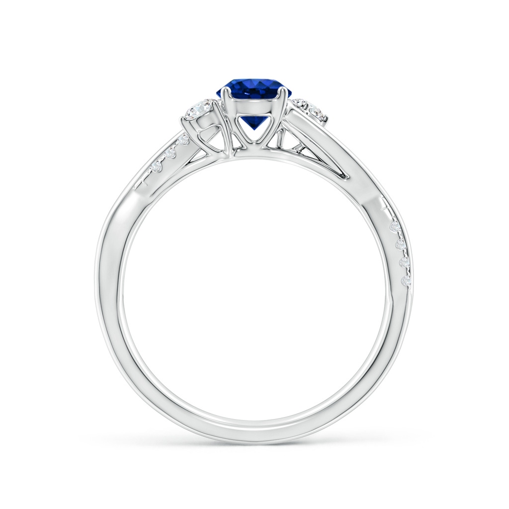 5mm Labgrown Lab-Grown Nature Inspired Blue Sapphire & Lab Diamond Twisted Vine Ring in P950 Platinum - side 199