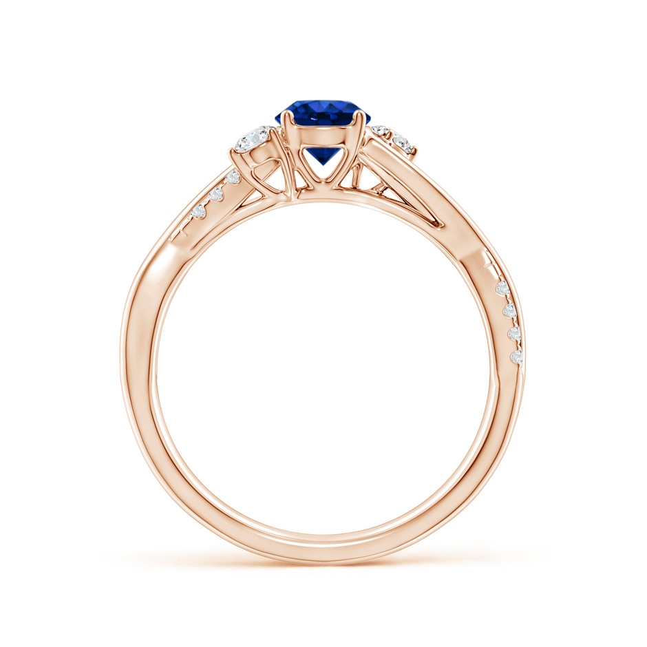 5mm Labgrown Lab-Grown Nature Inspired Blue Sapphire & Lab Diamond Twisted Vine Ring in Rose Gold side 199