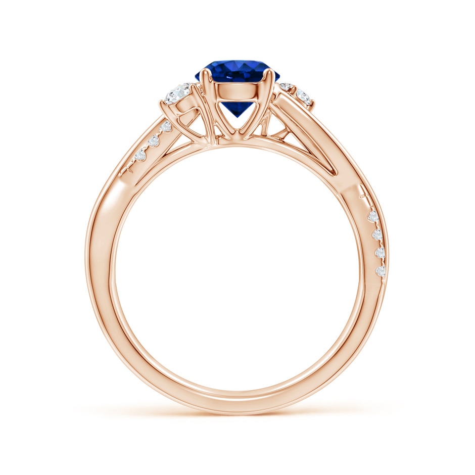 6mm Labgrown Lab-Grown Nature Inspired Blue Sapphire & Lab Diamond Twisted Vine Ring in Rose Gold side 199
