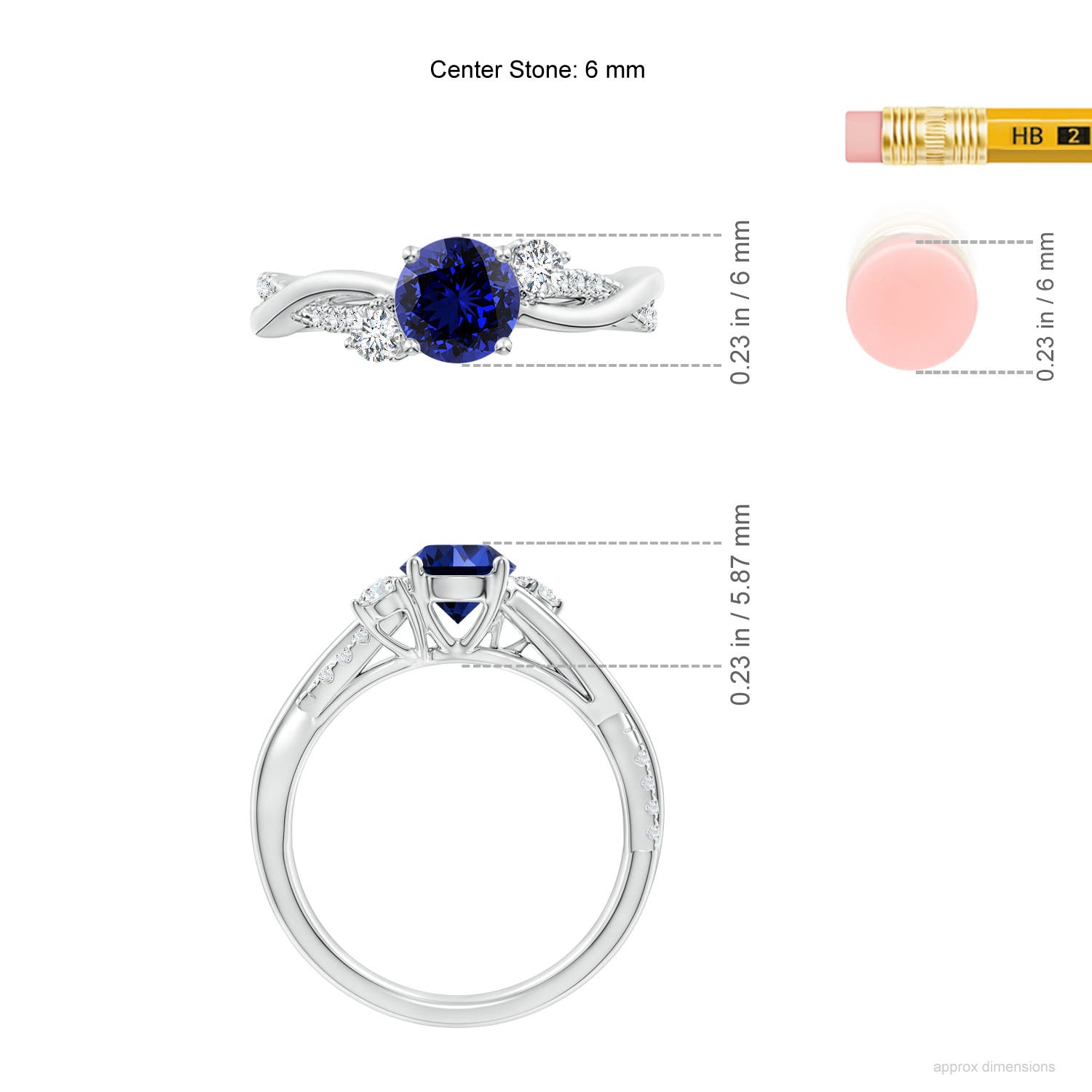 Premium - Lab-Grown Blue Sapphire / 1.24 CT / 14 KT White Gold