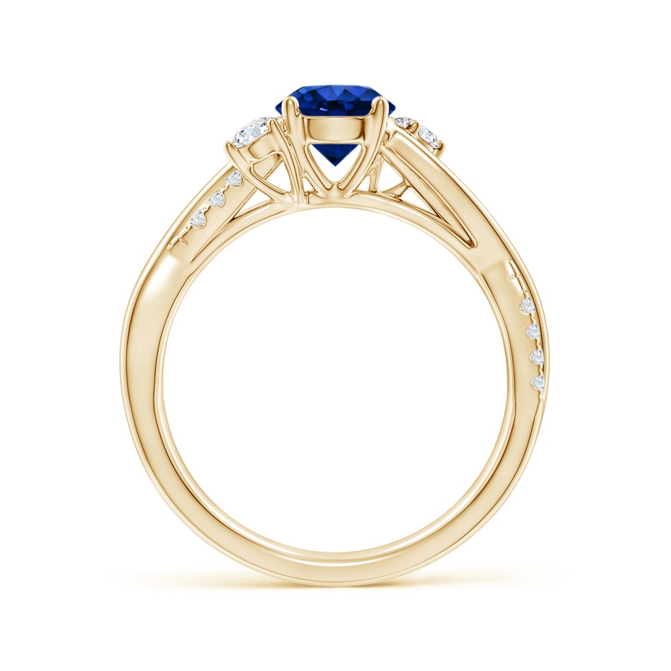 6mm Labgrown Lab-Grown Nature Inspired Blue Sapphire & Lab Diamond Twisted Vine Ring in Yellow Gold side 199