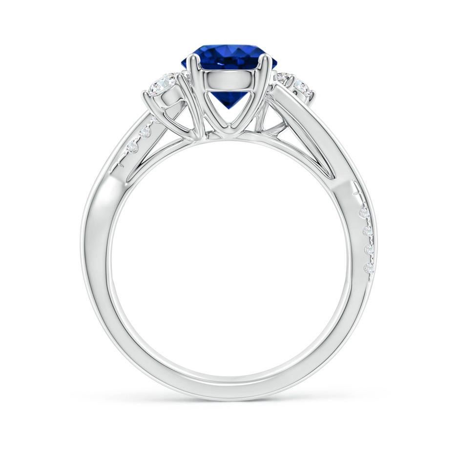 7mm Labgrown Lab-Grown Nature Inspired Blue Sapphire & Lab Diamond Twisted Vine Ring in 18K White Gold side 199