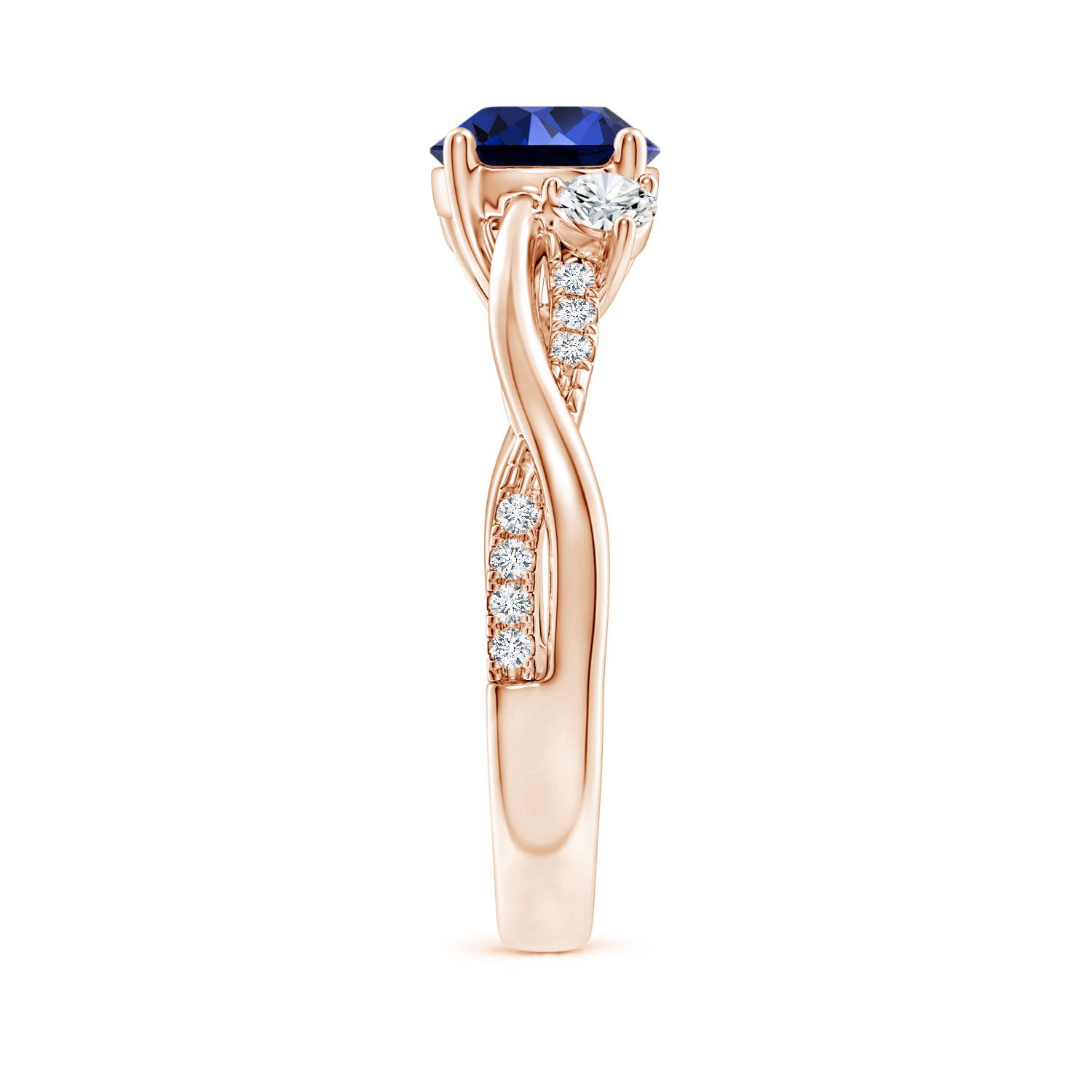 Premium - Lab-Grown Blue Sapphire / 1.92 CT / 14 KT Rose Gold